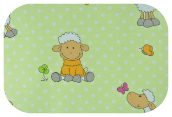 Plena flanel potisk zelené ovečky