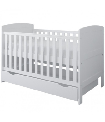 Postieľka 140/70 cm Felix - sivá - 3v1 so šuplíkom