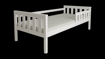 Posteľ FRED z masívu borovice 180x80 cm - BIELA + rošt ZADARMO