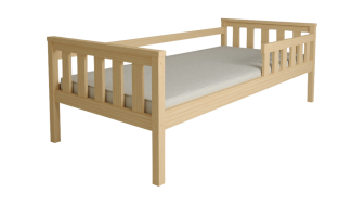 Postel FRED z masivu borovice 160x80 cm - PŘÍRODNÍ + rošt ZDARMA