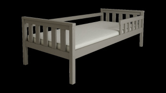 Posteľ FRED z masívu borovice 180x80 cm - SIVÁ+ rošt ZADARMO