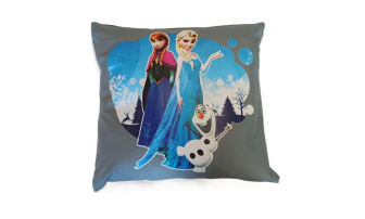 Dětský povlak na polštář 40x40 cm - Frozen / šedá