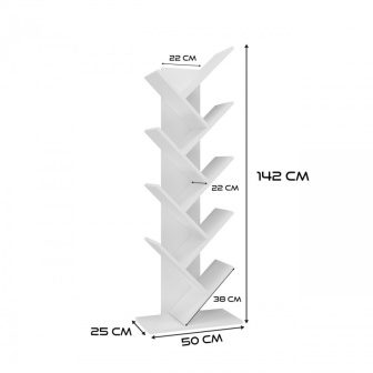 Regál, knižnica- Fany-biela