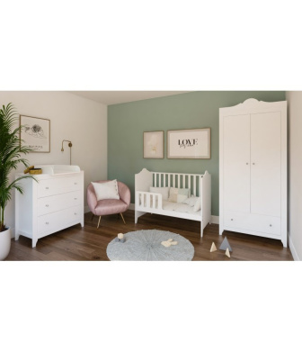 Postieľka 120/60 cm Gilda - biela - 2v1