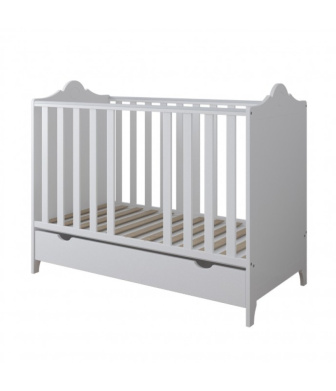 Postieľka 120/60 cm Gilda - biela - 2v1 so šuplíkom