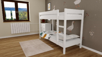 Postel Gino 180/80 cm bílá + matrace PUR + rošty ZDARMA