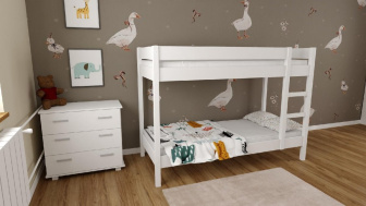 Postel Gino 180/80 cm bílá + matrace PUR + rošty ZDARMA