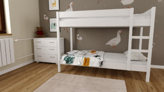 Postel Gino 180/80 cm bílá + matrace PUR + rošty ZDARMA