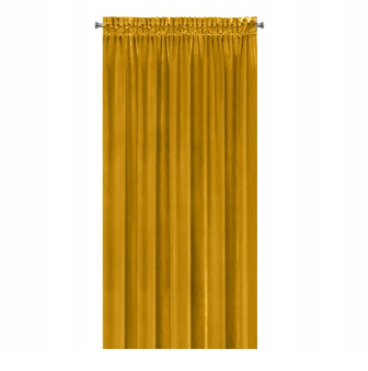 Závěs Velvet 140/250 cm s gumkou - hořčicová