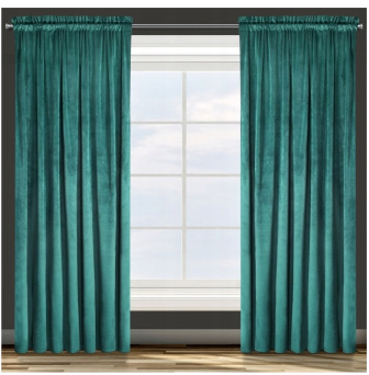 Závěs Velvet 140/250 cm s gumkou - tmavě zelená
