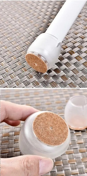 16 ks Silikonové krytky nohou židlí s plstí