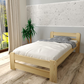 Zvýšená postel z masivu Halina 80x200 cm + matrace Relax 10 cm + rošt ZDARMA
