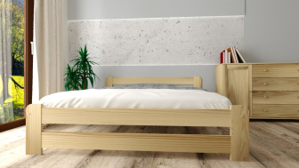 Postel zvýšená z masivu Halina 160x200 cm + rošt ZDARMA