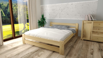 Postel zvýšená z masivu Halina 160x200 cm + rošt ZDARMA