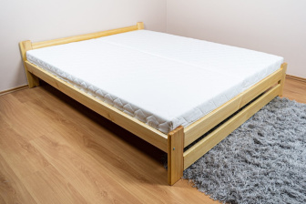 Zvýšená posteľ Halle z masívu 120x200 cm + matrac Relax + rošt ZADARMO