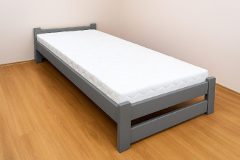 Zvýšená postel Halle 80 x 200 cm - ŠEDÁ + rošt ZDARMA