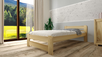 Postel zvýšená z masivu Halina 80x200 cm + rošt ZDARMA