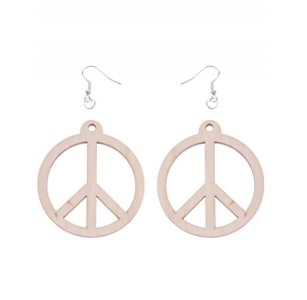 Dřevěné náušnice - Hippie