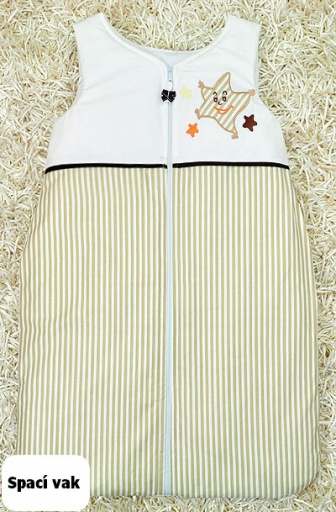 Spací vak hnědé pásky s hvězdičkou
