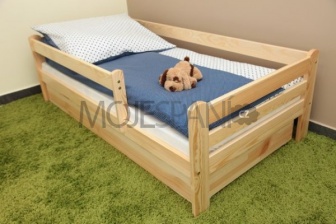 Postel Vráťa 160x80 cm+šuplík+matrace sosna