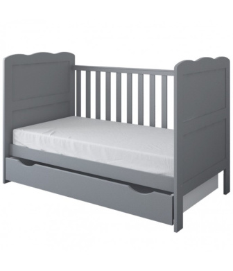 Postieľka 140/70 cm Inge - siva - 3v1