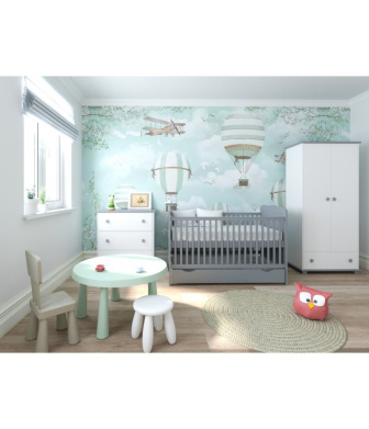 Postieľka 140/70 cm Inge - siva - 3v1