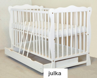 Postýlka 2 v 1 z masivu Julka 120/60 cm bílá