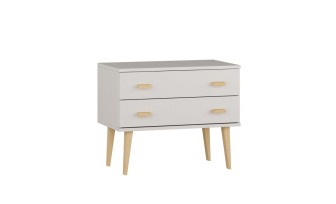 Komoda z masivu borovice Nord K1/2S 99/58,5/42 cm / bílá