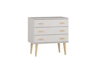 Komoda z masivu borovice Nord K1/3S 59/75/42 cm / bílá