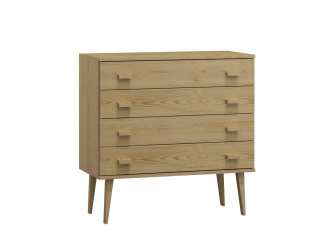 Komoda z masivu borovice Nord K1/4S 79/92/42 cm / přírodní