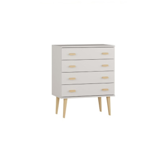 Komoda z masivu borovice Nord K1/4S 99/92/42 cm / bílá