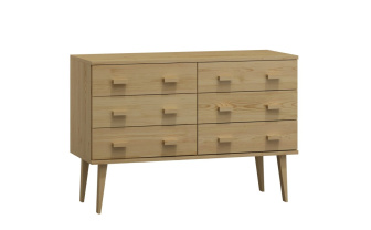 Komoda z masivu borovice Nord K2/3S 175/75/42 cm / přírodní