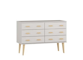 Komoda z masivu borovice Nord K2/3S 135/75/42 cm / bílá