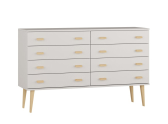Komoda z masivu borovice Nord K2/4S 155/92/42 cm / bílá