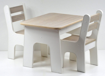 Stůl +židličky se šuplíky K2 světlý buk