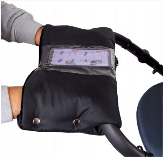 Rukávník s kapsou na mobil K27 flís - černá/černá