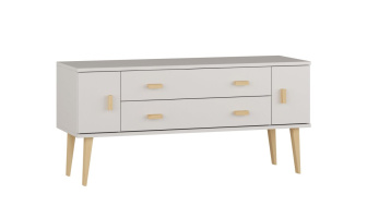 Komoda z masivu borovice Nord K3/2S 175/58,5/42 cm / bílá