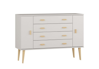 Komoda z masivu borovice Nord K3/4S 155/92/42 cm / bílá