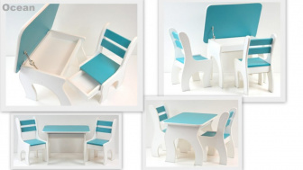 Stůl +židličky se šuplíky K3 ocean