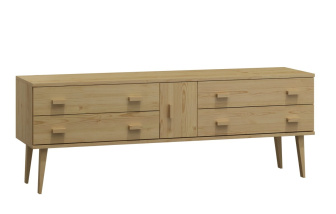 Komoda z masívu borovice Nord K4/2S 117/58,5/42 cm / prírodná
