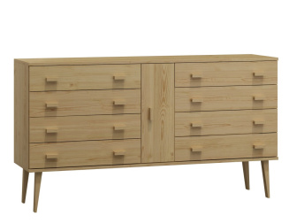 Komoda z masívu borovice Nord K4/4S 117/92/42 cm / prírodná