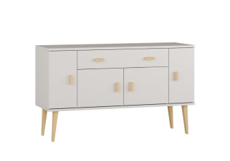 Komoda z masivu borovice Nord K5/1S/2D 155/75/42 cm  / bílá