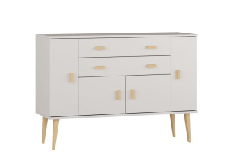 Komoda z masivu borovice Nord K5/2S/2D 175/92/42 cm / bílá