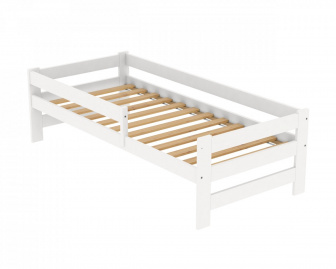 Postel KOUBA z masivu borovice 180x80 cm - BÍLÁ + rošt ZDARMA