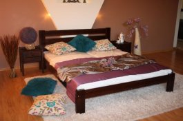 Postel Karina 160x200 ořech - masiv borovice