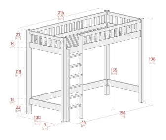 Jednolôžková poschodová posteľ Karol s roštom ZADARMO