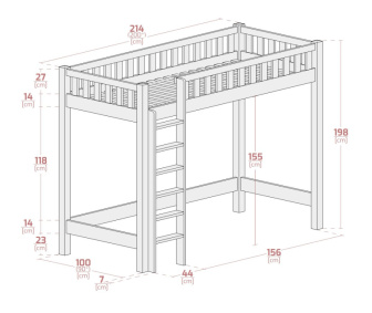 Jednolôžková poschodová posteľ Karol biela s roštom ZADARMO