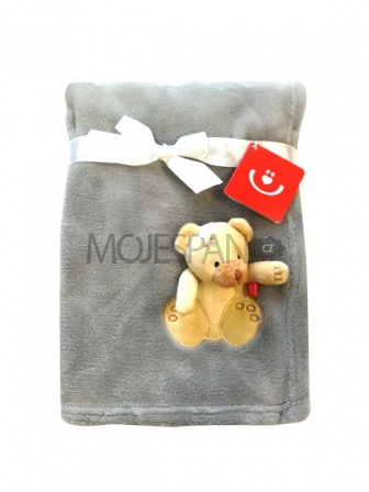 Dětská deka s 3D aplikací šedá