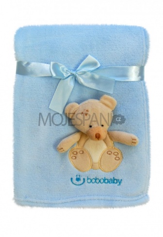 Dětská deka s 3D aplikací modrá