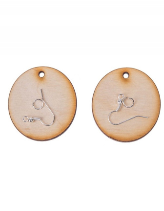 Dřevěné náušnice - Plná elipsa